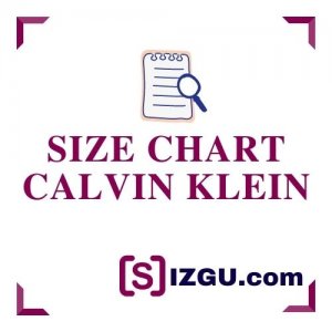 Size chart CALVIN KLEIN